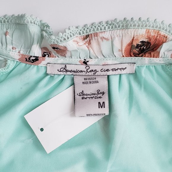 AMERICAN RAG 3/4 Sleeve Ruffle Neck Peplum Top - Picture 10 of 10